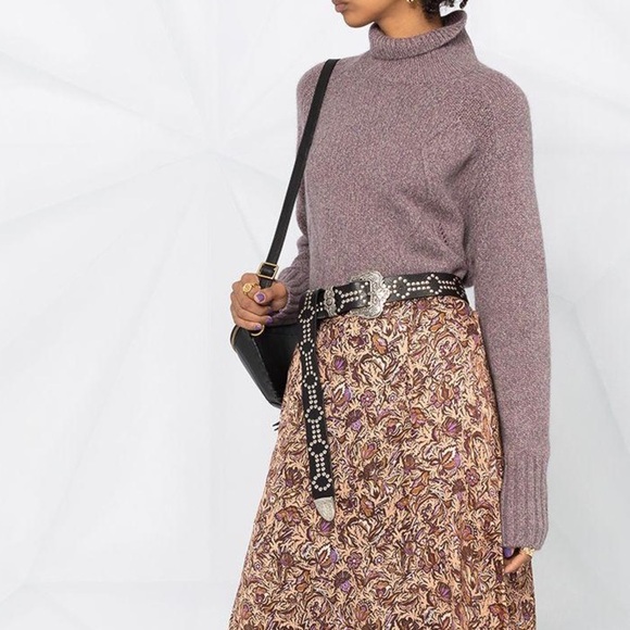 Zadig & Voltaire Purple Dine Recycled Cashmere Turtleneck Sweater - Picture 5 of 10